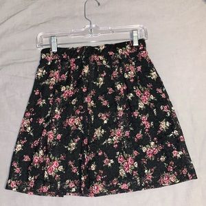 Black Floral Skirt